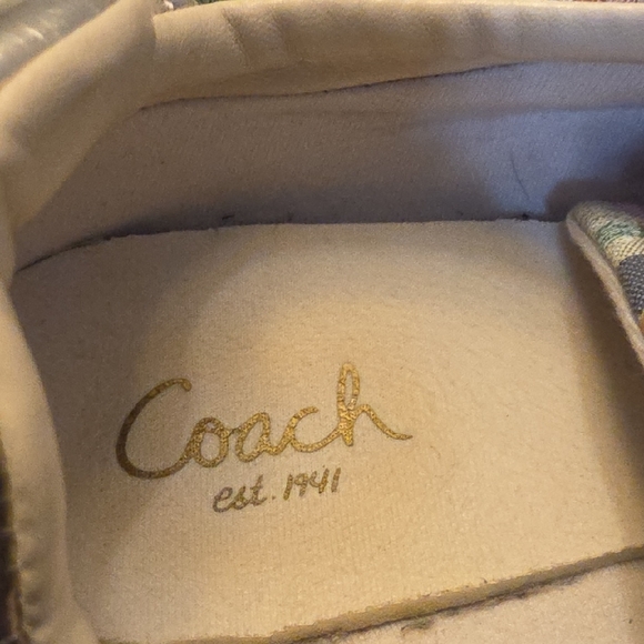 Coach Plaid Sneakers with Silver Accents - Picture 3 of 7